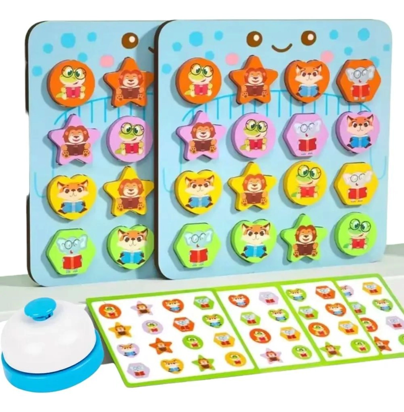 PUZZLE DIDACTICO DE MADERA PARA NIÑOS CON PATRONES COLORIDOS - 2