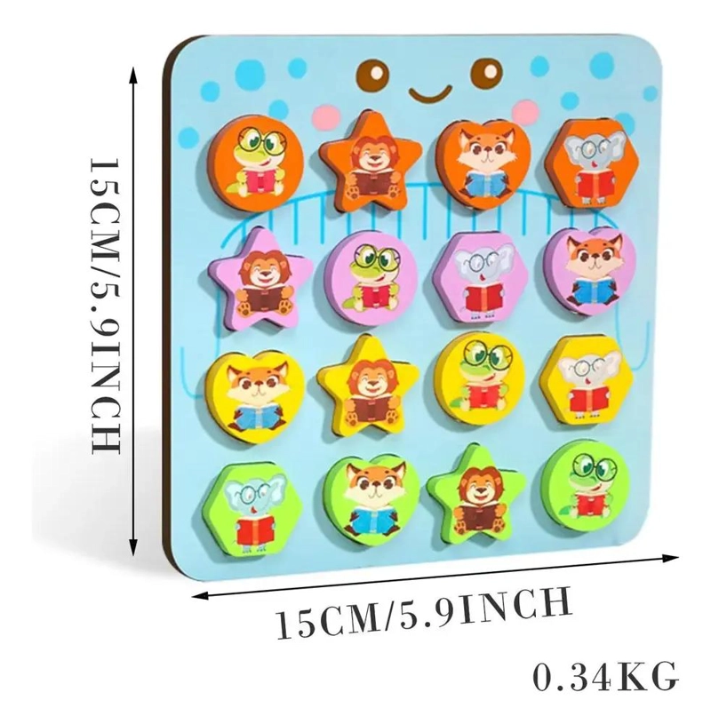 PUZZLE DIDACTICO DE MADERA PARA NIÑOS CON PATRONES COLORIDOS - 3