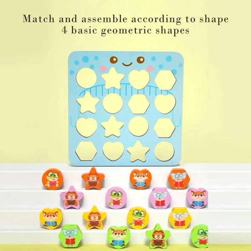 PUZZLE DIDACTICO DE MADERA PARA NIÑOS CON PATRONES COLORIDOS - 5