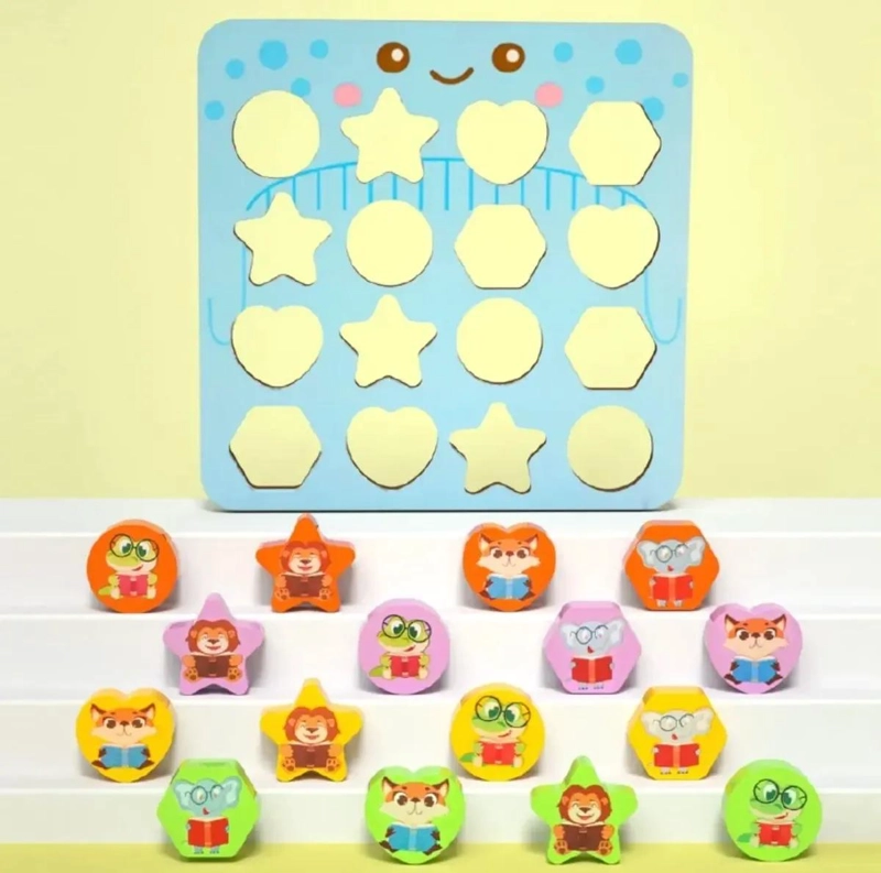 PUZZLE DIDACTICO DE MADERA PARA NIÑOS CON PATRONES COLORIDOS - 6