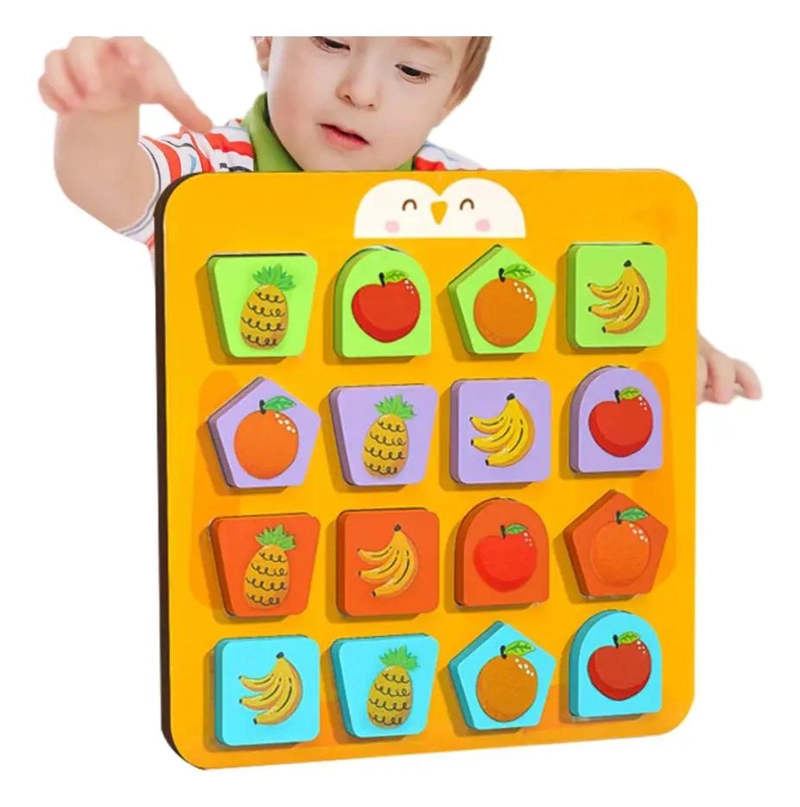PUZZLE DIDACTICO DE MADERA PARA NIÑOS CON PATRONES COLORIDOS - 8
