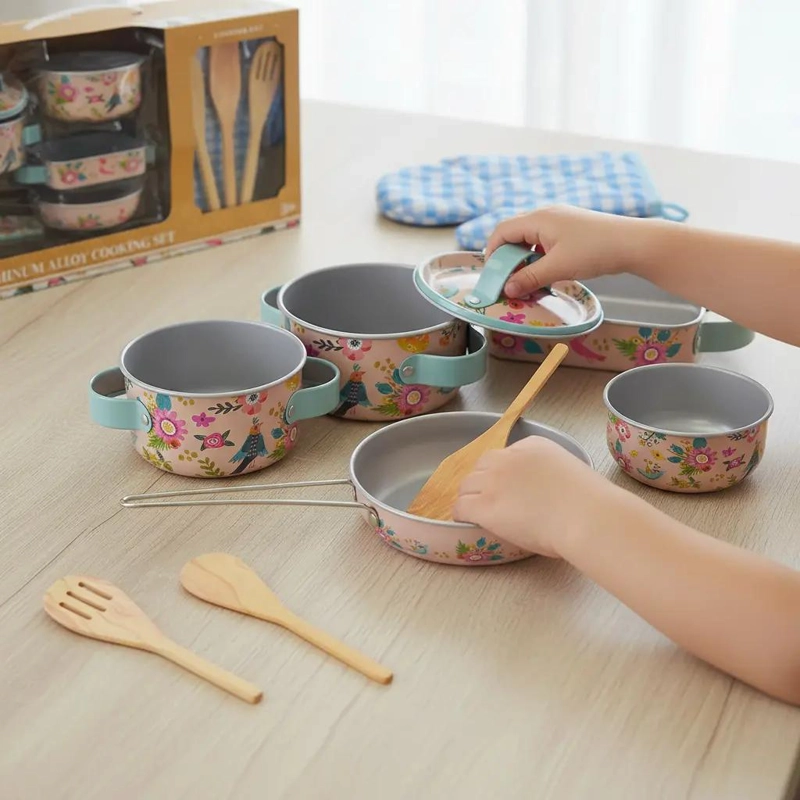 SET DE OLLAS Y UTENSILIOS METALICOS PARA JUEGO INFANTIL - 4