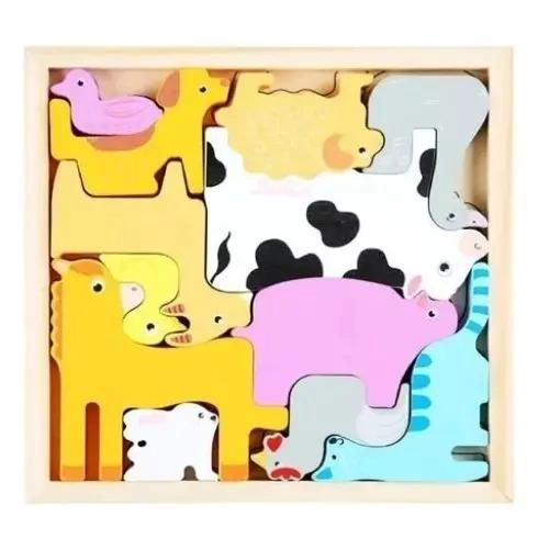 PACK DE 5 ROMPECABEZAS DIDACTICOS DE MADERA PARA NIÑOS - 3
