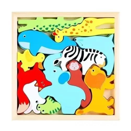 PACK DE 5 ROMPECABEZAS DIDACTICOS DE MADERA PARA NIÑOS - 4