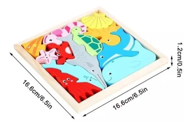PACK DE 5 ROMPECABEZAS DIDACTICOS DE MADERA PARA NIÑOS - 7