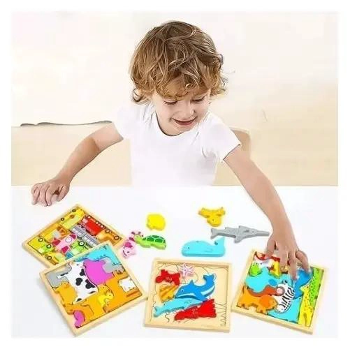 PACK DE 5 ROMPECABEZAS DIDACTICOS DE MADERA PARA NIÑOS - 8