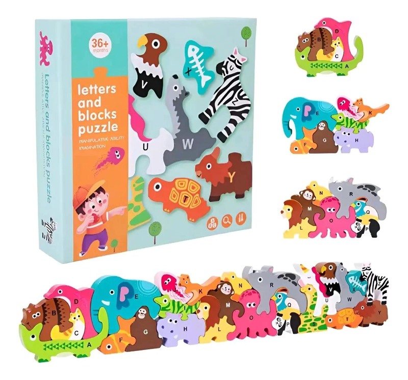 PUZZLE MONTESSORI DE ANIMALES Y ABECEDARIO PARA NIÑOS - 1