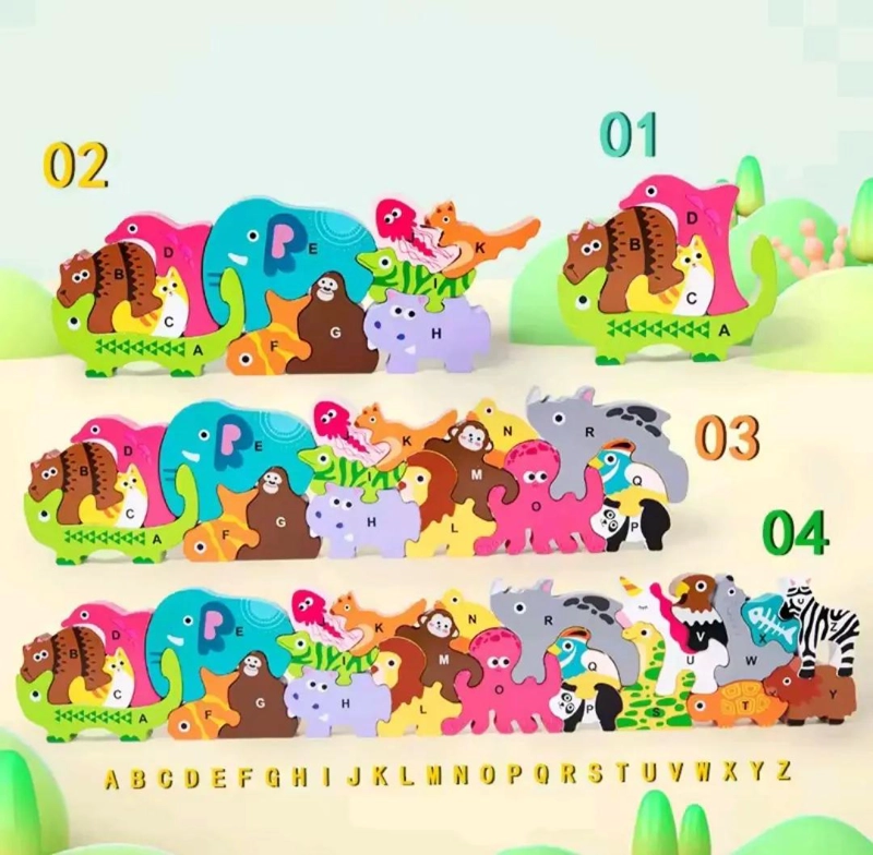 PUZZLE MONTESSORI DE ANIMALES Y ABECEDARIO PARA NIÑOS - 4