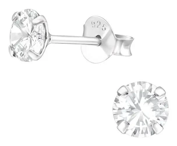 AROS DE PLATA 925 CON CIRCONITAS BRILLANTES DE 5 MM - 1