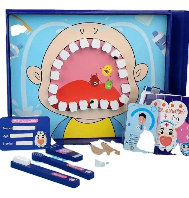 JUEGO EDUCATIVO DE DENTISTA PARA NIÑOS EN MADERA - 1