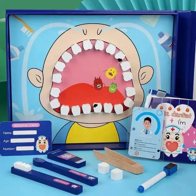 JUEGO EDUCATIVO DE DENTISTA PARA NIÑOS EN MADERA - 2