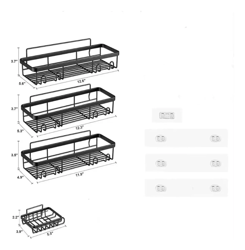SOPORTE METALICO MULTIFUNCIONAL PARA BAÑO Y COCINA - 5