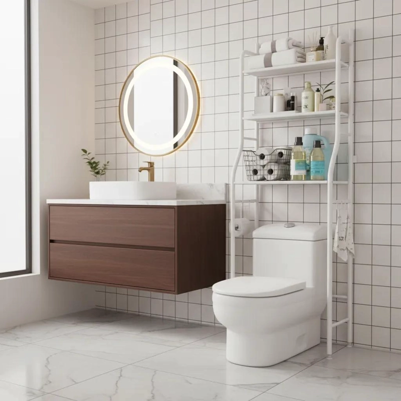 ESTANTE ORGANIZADOR DE BAÑO DE FIERRO PORTATIL Y RESISTENTE - 1