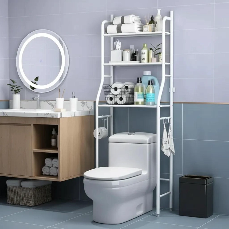 ESTANTE ORGANIZADOR DE BAÑO DE FIERRO PORTATIL Y RESISTENTE - 3
