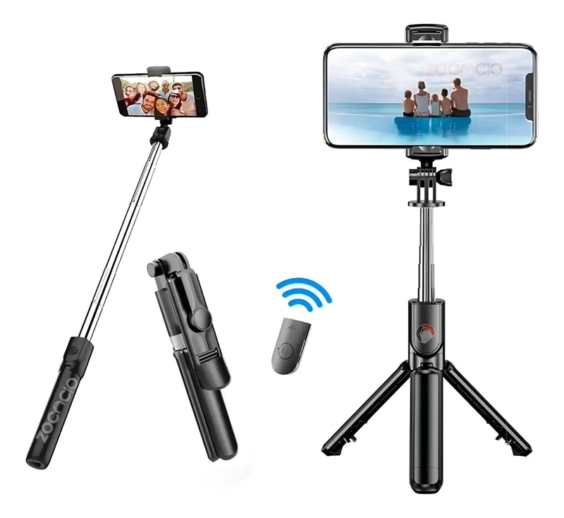 TRIPODE Y PALO SELFIE CON CONTROL REMOTO INALAMBRICO - 1