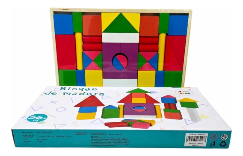 BLOQUES DE MADERA ARCOIRIS DIDACTICOS PARA CONSTRUCCION - 2