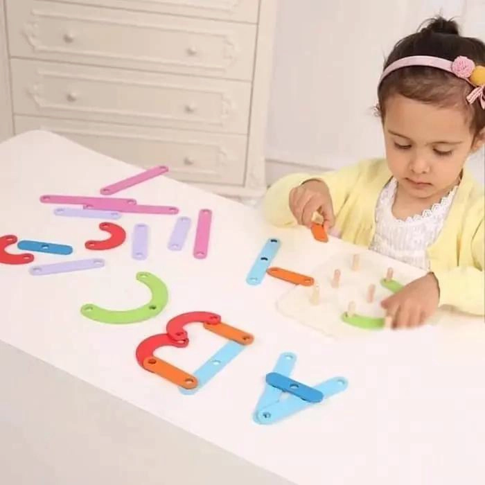 PUZZLE DE MADERA PARA NIÑOS CON LETRAS Y FORMAS - 3