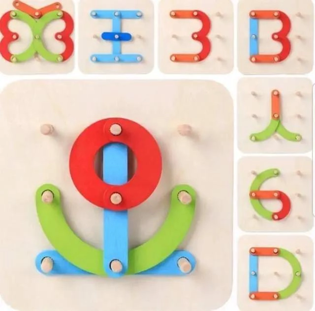PUZZLE DE MADERA PARA NIÑOS CON LETRAS Y FORMAS - 4