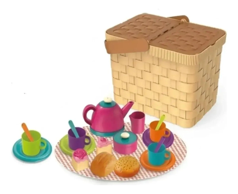 SET DE CANASTA PICNIC CON ACCESORIOS PARA JUEGO DE TE  INFANTIL - 4