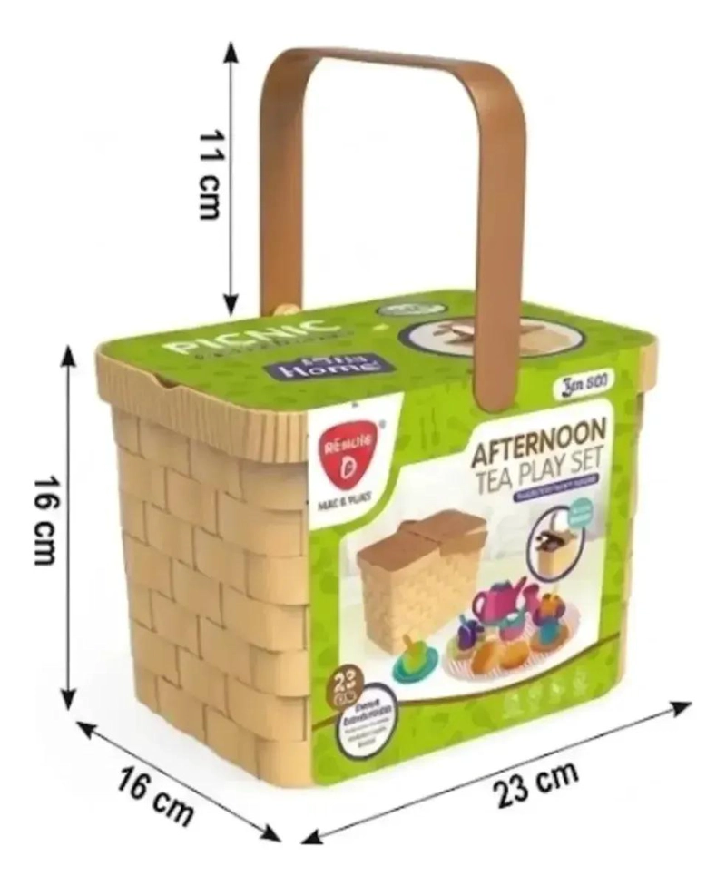 SET DE CANASTA PICNIC CON ACCESORIOS PARA JUEGO DE TE  INFANTIL - 6