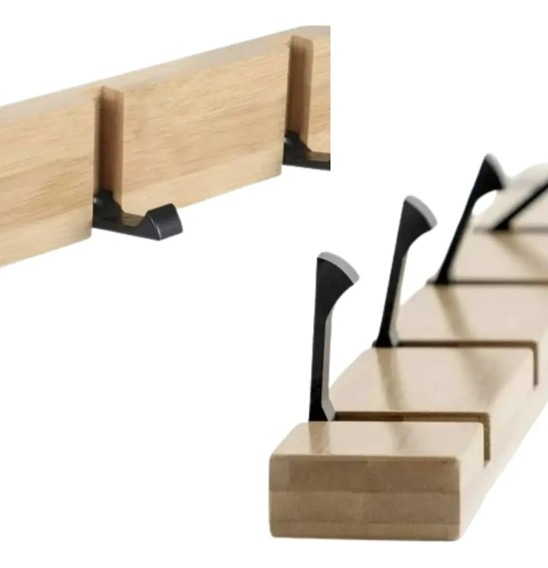 PERCHERO DE MADERA CON 4 GANCHOS PARA COLGAR PRENDAS - 5