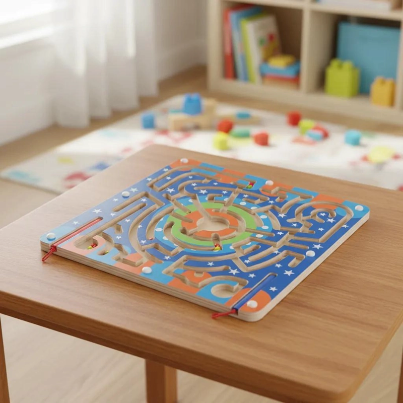 LABERINTO MAGNE TICO DE MADERA PARA NIÑOS Y ADULTOS - 1