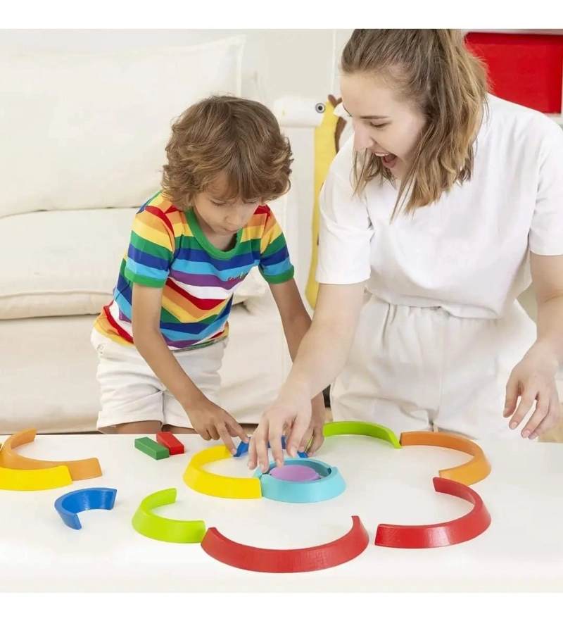 JUEGO DE APILAR BLOQUES DE MADERA DIDACTICOS PARA NIÑOS - 7
