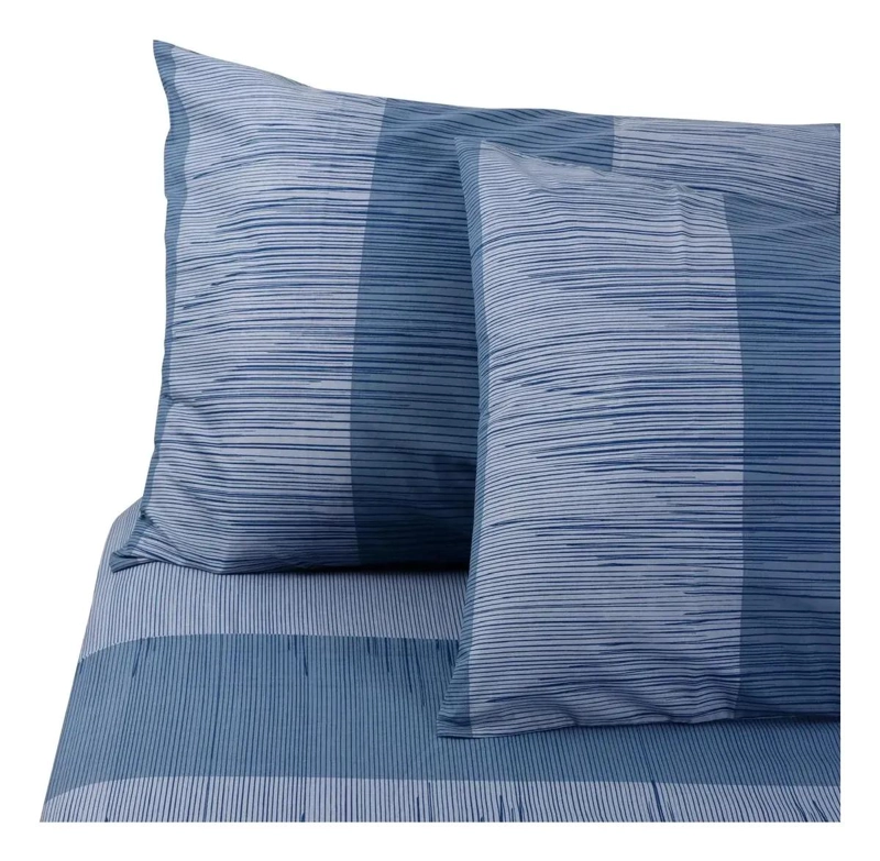 SABANAS 1.5 PLAZAS 144 HILOS ESTAMPADAS EN TONOS AZULES - 2