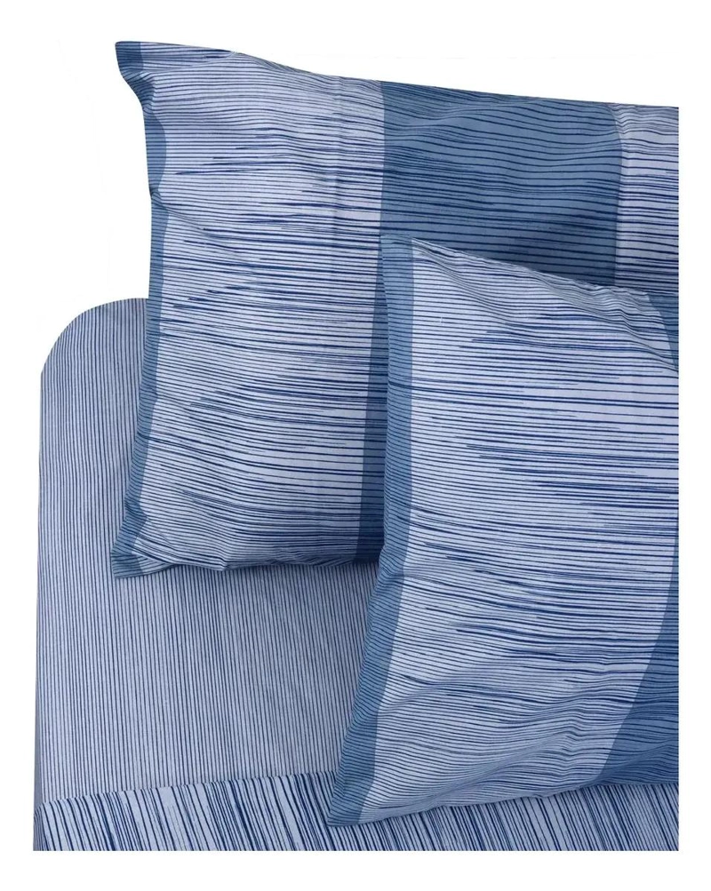SABANAS 1.5 PLAZAS 144 HILOS ESTAMPADAS EN TONOS AZULES - 4