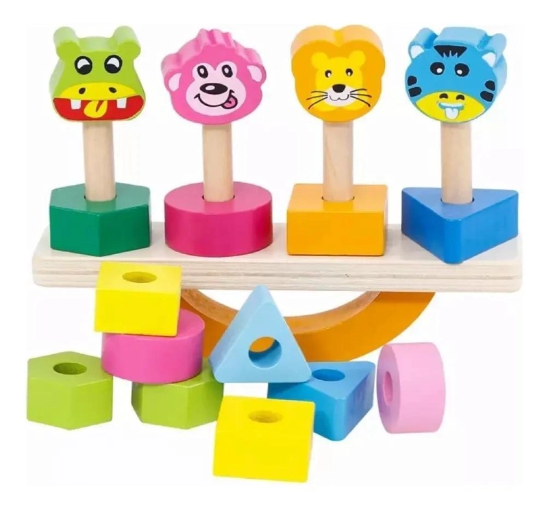 JUGUETE DIDACTICO DE APILAMIENTO DE ANIMALES DE MADERA - 3