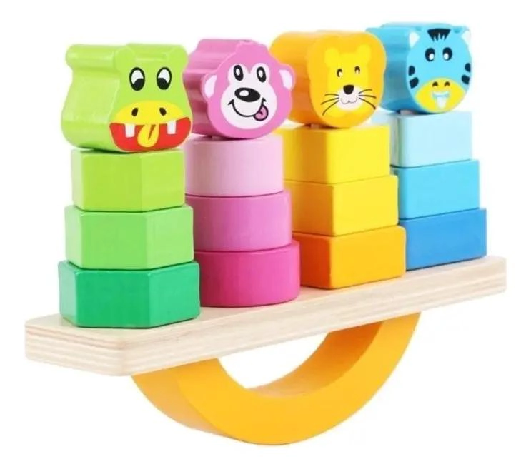JUGUETE DIDACTICO DE APILAMIENTO DE ANIMALES DE MADERA - 7