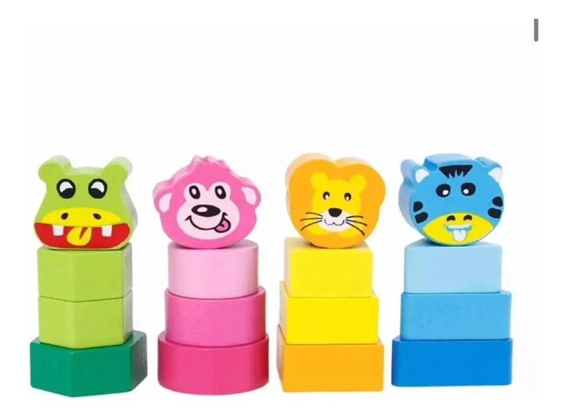 JUGUETE DIDACTICO DE APILAMIENTO DE ANIMALES DE MADERA - 8