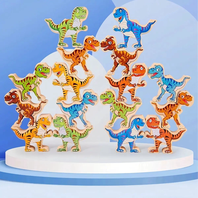 BLOQUES DE MADERA DINOSAURIOS PARA JUGAR Y APRENDER - 9