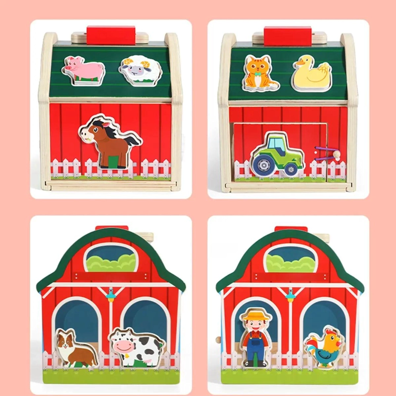 JUGUETE DE MADERA DIDACTICO GRANJA CON ANIMALES PARA NIÑOS - 3