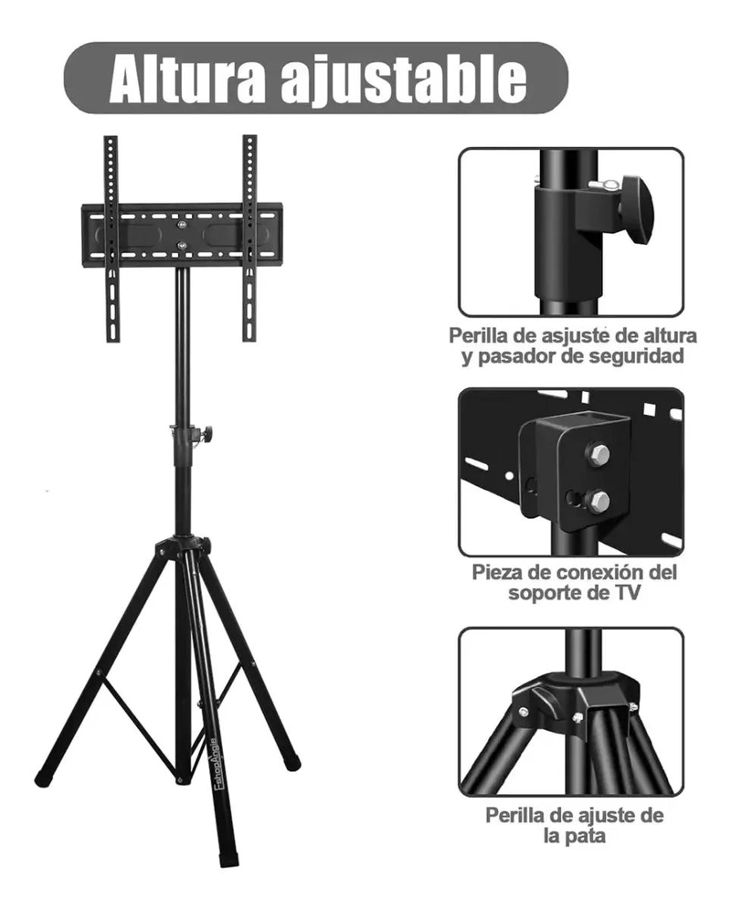 BASE TRIPODE AJUSTABLE PARA TELEVISORES DE 32 A 55 PULGADAS - 4