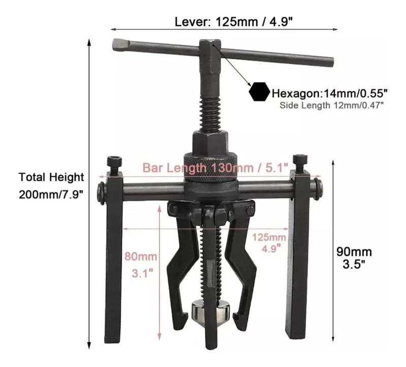 EXTRACTOR DE ENGRANAJE 1.4 A 3.8 CM - 2