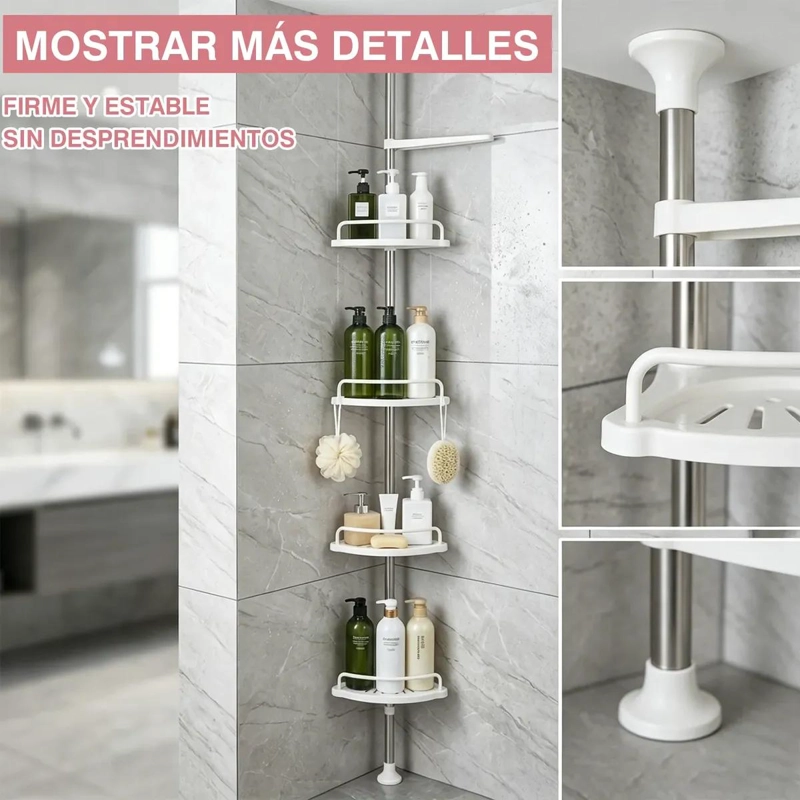 ORGANIZADOR ESQUINERO DUCHA BAÑO 4 NIVELES MULTIFUNCIONAL - 6