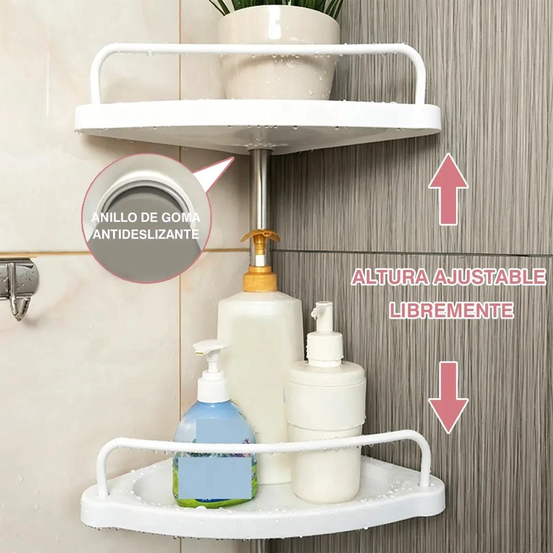 ORGANIZADOR ESQUINERO DUCHA BAÑO 4 NIVELES MULTIFUNCIONAL - 7