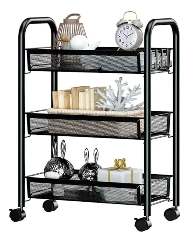 CARRITO METALICO ORGANIZADOR DE 3 NIVELES CON RUEDAS - 1