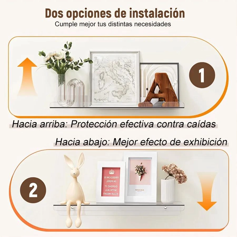 JUEGO DE 4 REPISAS ACRILICAS PARA ORGANIZAR ESPACIOS EN BAÑO - 4