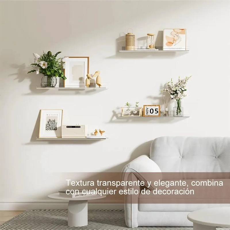 JUEGO DE 4 REPISAS ACRILICAS PARA ORGANIZAR ESPACIOS EN BAÑO - 7