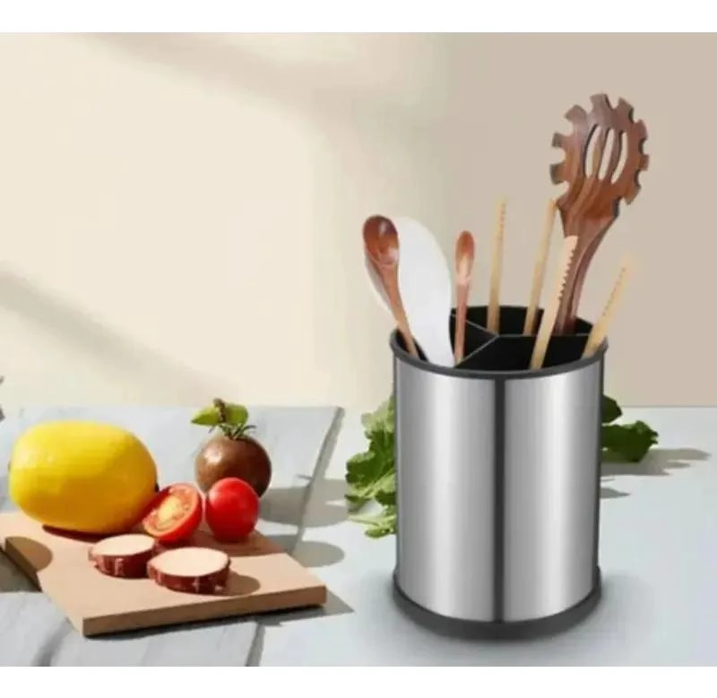 ORGANIZADOR GIRATORIO DE CUBIERTOS DE ACERO INOXIDABLE CON 4 COMPARTIMENTOS - 5