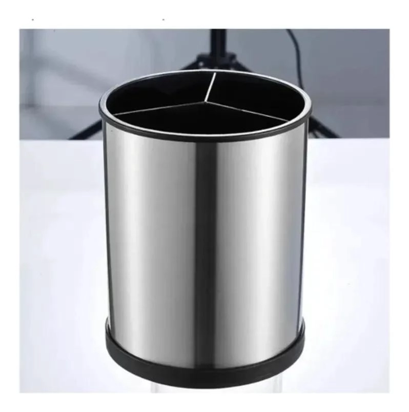 ORGANIZADOR GIRATORIO DE CUBIERTOS DE ACERO INOXIDABLE CON 4 COMPARTIMENTOS - 7