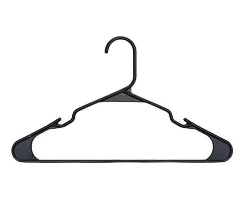 PACK DE 50 COLGADORES DE PLASTICO PARA ROPA EN COLOR NEGRO - 3