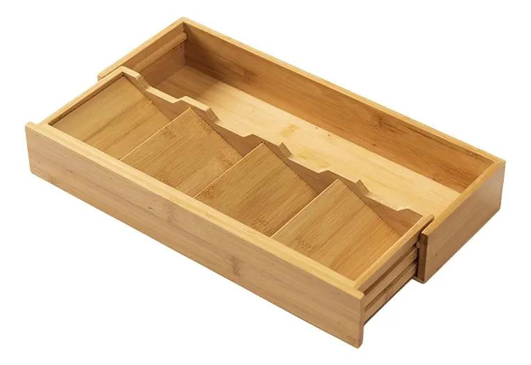 CAJA DE MADERA PARA ORGANIZAR CUBIERTOS Y UTENSILIOS - 1