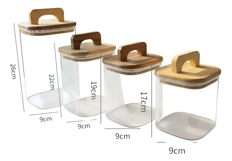SET DE 4 RECIPIENTES MODULARES CON TAPA DE BAMBU - 7