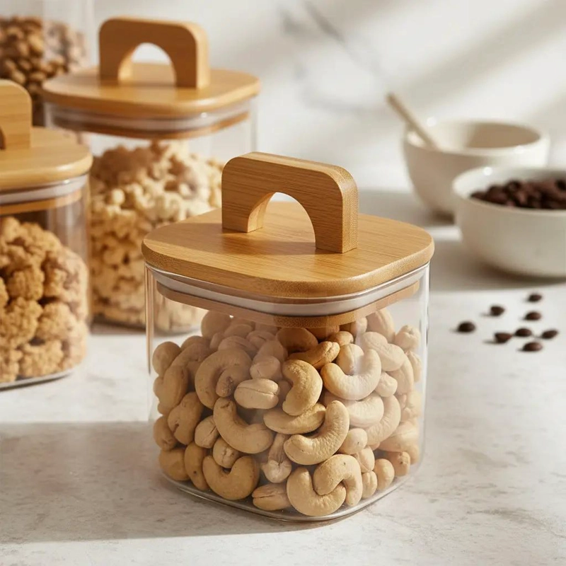SET DE 4 RECIPIENTES MODULARES CON TAPA DE BAMBU - 8
