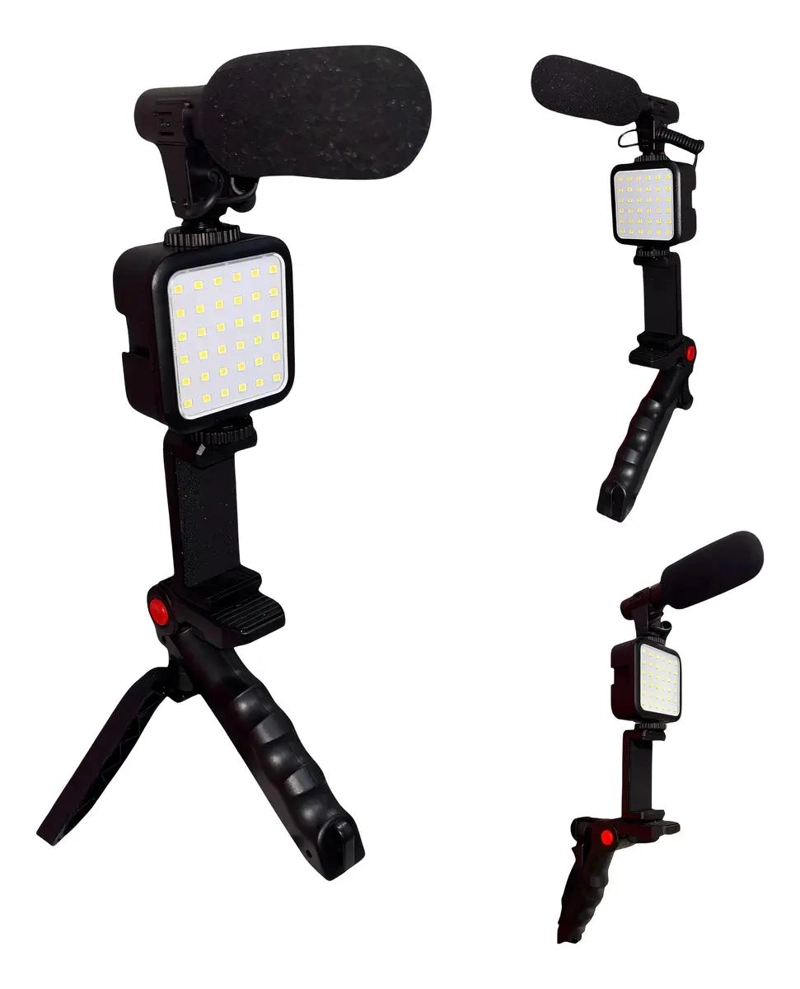 KIT VLOGGING PROFESIONAL CON MICROFONO Y TRIPODE - 1
