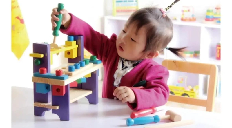 BANCO DE HERRAMIENTAS DE MADERA PARA NIÑOS DIDACTICO - 5