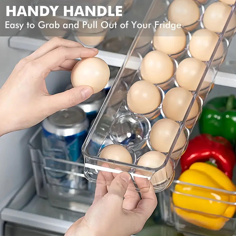 ORGANIZADOR DE HUEVOS TRANSPARENTE PARA REFRIGERADOR - 10